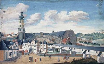 [German School - View of Weimar with the Castle of Wilhelmsburg] 