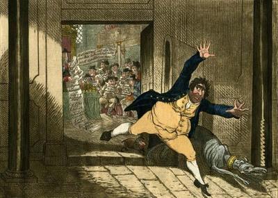 [Gillray - Stealing Off, or Prudent Secession] 