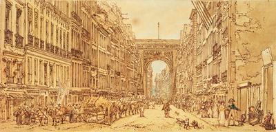 [Girtin - The Faubourg and the Porte Saint-Denis] 