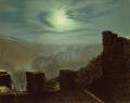[Full Moon behind Cirrus Cloud, from the Roundhay Park Castle Battlements]