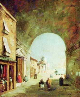 [Guardi - View of a Venetian Street] 