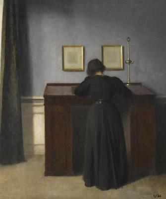 [Hammershoi - Ida Standing at a Desk] 