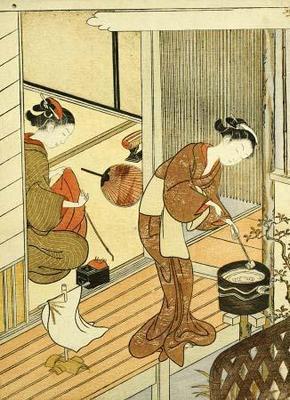 [Harunobu - Returning Sails of the Towel Rack] 