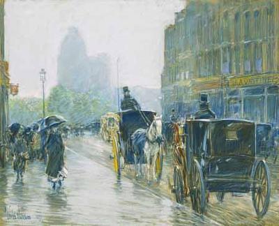 [Hassam - Horse Drawn Cabs, New York] 