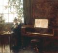 [A Girl Knitting by the Window]