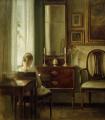 [Interior with Young Woman Reading]