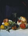[Grapes, Lemons, Pomegranates with Wine Glasses and Loaf of Bread]