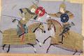[Two Warriors on Horseback in Combat]