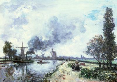 [Jongkind - Dutch Landscape with Windmills] 