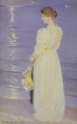 [Kroyer - Woman in White on a Beach] 