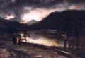 [A Lake Scene at Sunset]