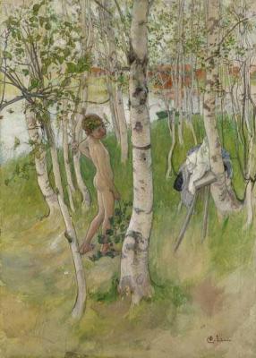[Larsson - Nude Boy among Birches] 