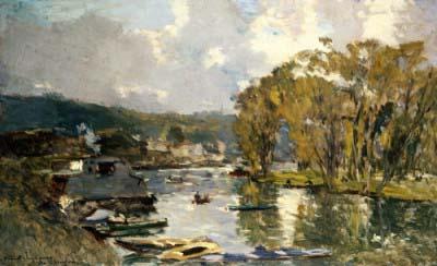 [Lebourg - Small Branch of the River Seine at Bas-Meudon on an Autumn Evening] 