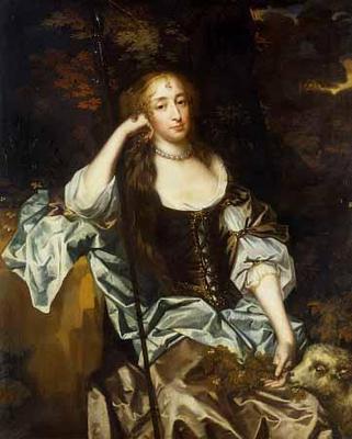 [Lely - Portrait of a Lady, with her Pet Lamb] 