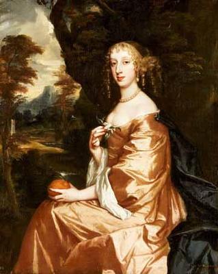 [Lely - Portrait of Lady Penelope Nicholas, Holding an Orange] 