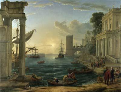 [Lorrain - Seaport with the Embarkation of the Queen of Sheba] 