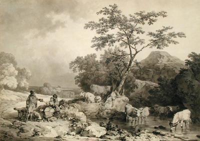 [Loutherbourg - Figures by a Stream] 