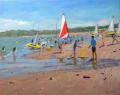 [Cricket and Red and White Sail, Abersoch]