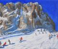 [Skiing Down the Mountain, Selva Gardena]