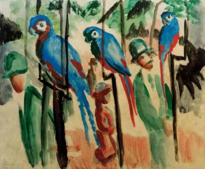 [Macke - Blue Parrots] 