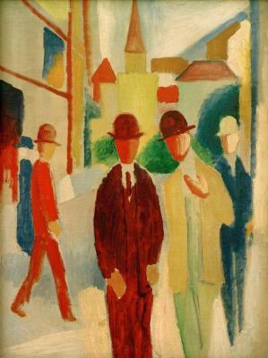 [Macke - Bright Street with People] 