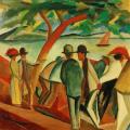 [People Strolling along the Lake, 1912]