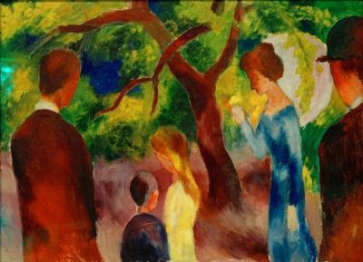 [Macke - Large Promenade, People in the Garden] 
