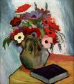 [Still Life with Anemones and Blue Book]