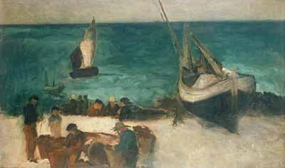 [Manet - Seascape at Berck, Fishing Boats and Fishermen] 