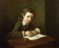 [Boy Drawing at a Table]