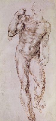 [Michelangelo - Sketch of David with his Sling] 