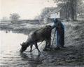 [Woman Taking her Cow to Water]