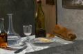 [Still Life with Bottle, Carafe, Bread, and Wine]