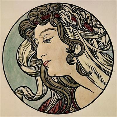 [Mucha - Head of a Woman] 