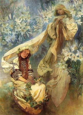 [Mucha - Madonna of the Lilies] 