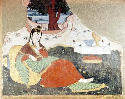 [Persian School - Woman in the Garden of Shah Abbas I] 