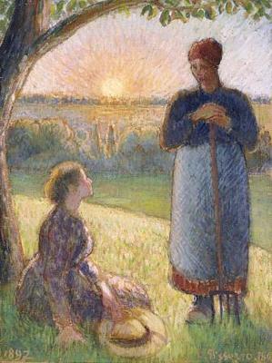 [Pissarro - Country Women Chatting, Sunset, Eragny] 