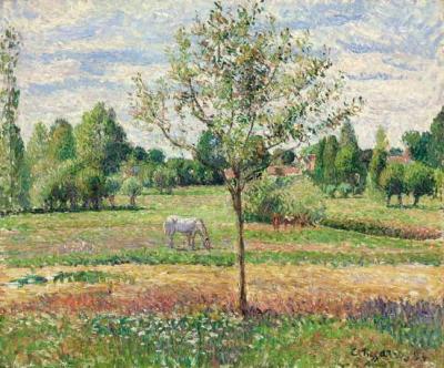 [Pissarro - Meadow with Grey Horse, Eragny] 