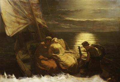 [Poole - The Escape of Glaucus and Ione, with the Blind Girl Nydia, from Pompeii] 