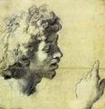 [Studies of a Mans Head and Hand]