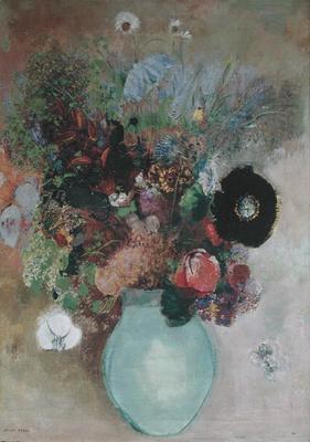[Redon - Flowers in a Green Vase] 