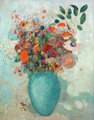 [Redon - Flowers in a Turquoise Vase] 