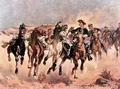 [Dismounted, the 4th Troopers Moving]