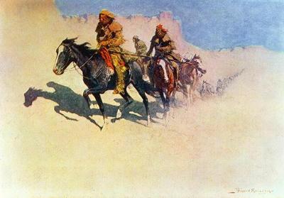 [Remington - Jedediah Smith making his way Across the Desert from Green River to the Spanish settlements at San Diego] 