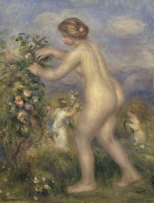 [Renoir - Nude Girl Picking Flowers] 