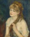 [Young Woman Braiding her Hair]