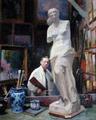 [Ernest Renoux in his Studio]