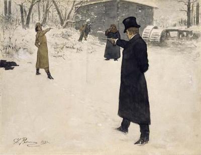 [Repin - Duel between Onegin and Lenski, from Pushkin's Eugene Onegin] 