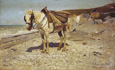 [Repin - A Horse for Carrying Stones in Veules] 