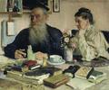 [Portrait of Leo Tolstoy, with his Wife in Yasnaya Polyana]